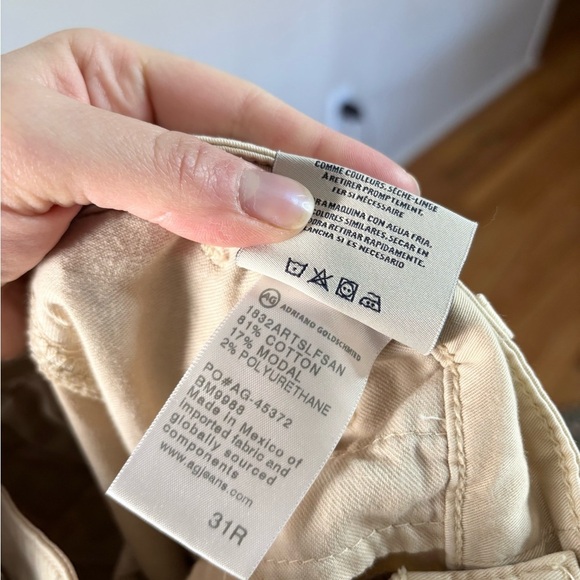 AG Adriano Goldschmied tan khaki slim straight pants size 31 women’s - Picture 6 of 6